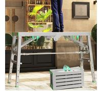 Tour d'échafaudage pliable et portable réglable à 5 niveaux de hauteur pour les projets de construction et de rénovation de la maison et les tâches de bricolage, installation et rangement faciles