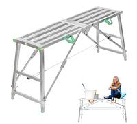 Tour d'échafaudage pliable portable, plate-forme de travail multifonction en acier galvanisé, capacité de 400 kg, hauteur de 160 cm, idéale pour échelles, tabourets et bancs