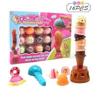 Tour D'empilage De Glaces Pour Enfants, 16 Pièces, Jouets Éducatifs, Simulation De Nourriture, Pour Faire Semblant