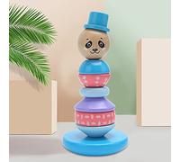 Tour D'empilage en Bois Sûre pour Enfants, Jouet à Empiler, Développer Les Compétences en Couleurs et en Mathématiques, adapté aux Enfants, Matériau Inodore (Modèle de Panda)