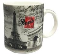 TOUR DESIGN Tasse Jumbo Paris 11 cm - En Céramique - H. 11 cm - D. 9.5 cm GRIS G