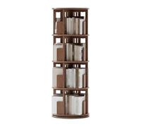 Tour d'étagère rotative à 360° - Bibliothèque en bois massif avec étagères verticales 4/5/6 couches - Présentoir élégant pour la maison et le bureau - Gain de place