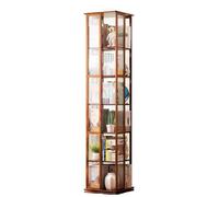 Tour d'étagère rotative à 360 °, support de sol peu encombrant pour coin de chambre, présentoir multi-étagères pour livres et décoration