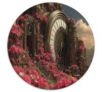 Tour dHorloge Vintage Puzzle 1000 Pièces pour Adultes Jardin Rose Jeu de Puzzle Cadeau Décoration Maison 1000pcs (67.5x67.5cm)