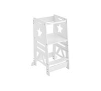 VEVOR Tour Observation Enfant Charge 158,9 kg Tour Apprentissage Montessori Bambou 3 Hauteurs avec Garde-corps de Sécurité pour Tout-petit, Chambre à Coucher, Salle de Bain, Comptoir de Cuisine, Blanc