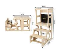 Tour d'observation Montessori pliable pour enfant, Tour d'apprentissage transformable, Meuble de table d'études avec tableau noir
