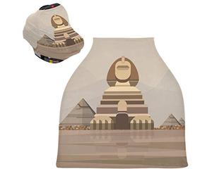 Tour Du Château Sphinx Housse de Canopée pour Poussette,Siège de Voiture pour Bébé Dais Siège Auto Couverture D'Allaitement Pare-Soleil Respirant Extensible pour Bébé
