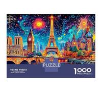Tour Eiffel 1000 Pièces Paris Lumières Puzzle Adulte Passionnés Papier Recyclé Carton Premium Anti-Stress Détente Stimuler l'esprit Livraison Rapide 38x26cm/1000pcs