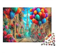 Tour Eiffel Bundle Puzzle 1000 Pièces, Carton Recy nfants & Adultes,Art du Ballon Décoration Murale Maison, Cadeau Familial, Décoration Fête 52x38cm/1000pcs