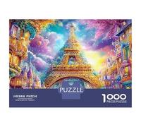 Tour Eiffel dans Une Avenue de Conte de fées Puzzle De 1000 Pièces Bâtiment Dreamy Landmark Qualité Premium, Excellent Jeu pour Adultes Et Enfants 52x38cm/1000pcs