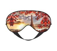 Tour Eiffel de Paris avec imprimé feuilles d'automne - Couverture confortable pour toutes les occasions - Bloque la lumière - Idéal pour le camping, les quarts de travail, bloque bien la lumière