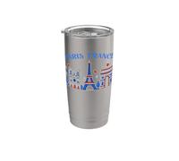 Tour Eiffel de Paris Notre Dame Arc de Triomphe Art Souvenir Gobelet isotherme en acier inoxydable double paroi