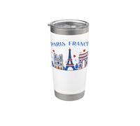 Tour Eiffel de Paris Notre Dame Arc de Triomphe Art Souvenir Gobelet isotherme en acier inoxydable double paroi