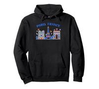 Tour Eiffel de Paris Notre Dame Arc de Triomphe Art Souvenir Sweat à Capuche
