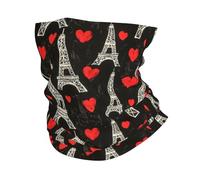 Tour Eiffel en Forme De Cœur Anti-UV Écharpe Demi-Visage Imprimé Protection du Visage Cache-Col pour Randonnée Jogging Cyclisme