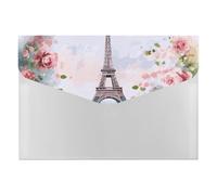 Tour Eiffel extensible avec 6 poches en accordéon en plastique avec étiquettes format lettre pour documents, reçus, factures de bureau