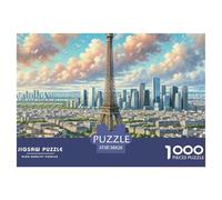 Tour Eiffel, France 1000 Pièces Puzzles bâtiment pour Adultes, Défi Jouets, Cadeau d'anniversaire, Jeux Éducatif, Qualité Premium 38x26cm/1000pcs