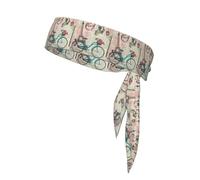 Tour Eiffel imprimé vélo 1 pièce Bandeau cheveux unisexe Dry Head Tie Sport Band pour basket-ball course tennis