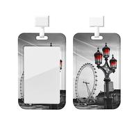 Tour Eiffel Londres Porte-badge d'identité avec lanière Protecteur de carte d'identité en plastique Porte-badge avec fenêtre transparente Porte-badge pour carte d'identité pour infirmièreFournitures