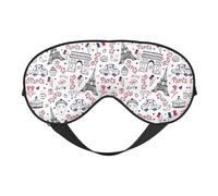 Tour Eiffel - Masque pour les Yeux Doux - Élastique Nuit Ombre - Bandeau Anti-Lumière pour Avion Yoga Voyage