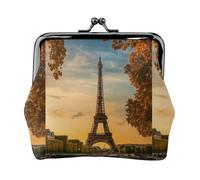 Tour Eiffel Paris Automne Impression Petit Kit de Voyage Portefeuille Pochette Compact pour Camping Aventures et Pêche Voyages, noir, One Size, Art déco