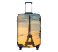 Tour Eiffel Paris Automne Imprimé Décoratif Voyage Bagages Housse Fermeture Éclair Cachée Valises Anti-Rayures Anti-poussière, blanc, X-Large