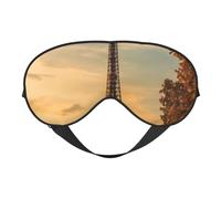 Tour Eiffel Paris Automne Imprimé Extérieur Voyage Élégant Masque pour les Yeux Réglable Sommeil Camping Méditation Relaxation