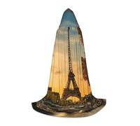 Tour Eiffel Paris Automne Imprimé Robe à Capuche Adulte Magicien Robes de Moine Prêtre Cape Halloween Cosplay Chevalier Capuche Cape, noir, Small