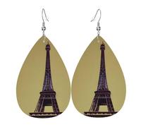 Tour Eiffel Paris Boucles D'Oreilles En Cuir Légères Boucle D'Oreille Double Face Pendantes D'Oreille Pour Quotidien Femme