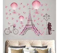 Tour Eiffel Paris Décoration, Autocollants Cœur pour la Saint-Valentin - Stickers Mariage Décoratifs pour Fenêtres et Murs, pour une Touche Romantique à Votre Décoration de Saint Valentin