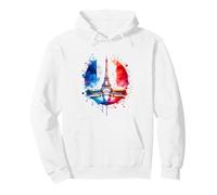 Tour Eiffel Paris France Drapeau Français Vacances Parisiennes Sweat à Capuche