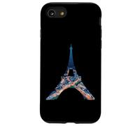 Tour Eiffel Paris France Nuit Paysage urbain Oeuvre d'art Coque pour iPhone SE (2020) / 7 / 8