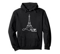 Tour Eiffel, Paris, France Signature Line Art - Souvenir Sweat à Capuche