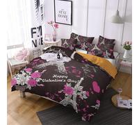 Tour Eiffel Paris Housse Couette X Cm Polyester-Coton Parure Lit Moelleux Housse De Couette Pas Cher Avec Taies D'oreiller Xcm