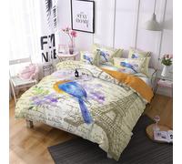 Tour Eiffel Paris Housse De Couette Personne X Cm Avec Taies D'oreiller X Cm Polyester-Coton Housse De Couette Impression D Parure De Lit