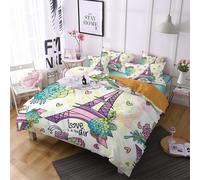 Tour Eiffel Paris Parure De Lit Housse De Couette X Cm Polyester Coton Housse De Couette Fille Avec Deux Taies D'oreiller X Cm Doux Confortable