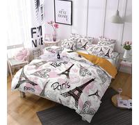 Tour Eiffel Paris Parure Lit Housse Couette Cm X Cm Polyester Coton Housse De Couette X Ado Garcon Avec Deux Taies D'oreiller Xcm Moelleux