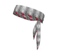 Tour Eiffel Paris Street Red Umbrella Printing One-Pack Tie Headbands Moisture Athletic Sports Head Band For Men and Women