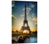 Tour Eiffel, pont d’Iéna et la Seine à Paris Tableau en verre acrylique