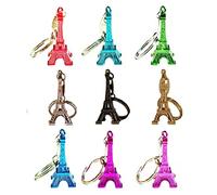 Tour Eiffel porte-clés -Souvenir de Paris France - Lot de 9 (Couleurs assorties)