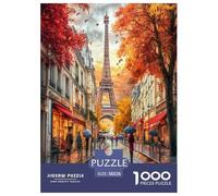 Tour Eiffel Puzzle 1000 Pieces Cadeau Unique Art Jeu Éduchatif Challenge Toy À De Qualité Supérieure Peinture Art pour Adultes Et Enfants 38x26cm/1000pcs