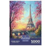 Tour Eiffel Puzzle 1000 Pièces Cadeau Unique Art Jeu Éduchatif Challenge Toy À De Qualité Supérieure Peinture Art pour Adultes Et Enfants À Partir De 14 Ans 70x50cm/1000pcs