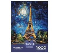 Tour Eiffel Puzzle 1000 Pieces Cadeau Unique Art Jeu Éduchatif Défi Jouet À De Qualité Supérieure Peinture Art pour Adultes Et Enfants À Partir De 12 Ans 38x26cm/1000pcs