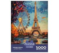Tour Eiffel Puzzle 1000 Pièces Cadeau Unique Jeu Éduchatif Défi Jouet À De Qualité Supérieure Peinture Art pour Adultes Et Enfants 38x26cm/1000pcs
