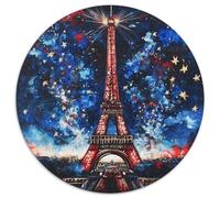 Tour Eiffel Puzzle Rond De 1000 Pièces pour Building Qualité Premium Artistique Art Relaxation Réduction du Stress 1000pcs (67.5x67.5cm)