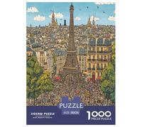 Tour Eiffel Puzzles 1000 Pieces Cadeau Unique Art Jeu Éduchatif Défi Jouet À De Qualité Supérieure Peinture Art pour Adultes Et Enfants 38x26cm/1000pcs
