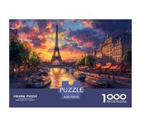 Tour Eiffel Puzzles 1000 Pieces Cadeau Unique intéressant Jeu Éduchatif Défi Jouet À De Qualité Supérieure Peinture Art pour Adultes Et Enfants 70x50cm/1000pcs