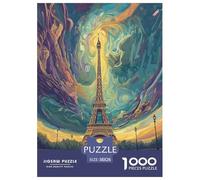 Tour Eiffel Puzzles 1000 Pieces Cadeau Unique Jeu Éduchatif Défi Jouet À De Qualité Supérieure Peinture Art pour Adultes Et Enfants 38x26cm/1000pcs