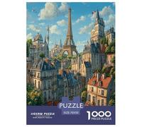 Tour Eiffel Puzzles 1000 Pièces Cadeau Unique Jeu Éduchatif Défi Jouet À De Qualité Supérieure Peinture Art pour Adultes Et Enfants À Partir De 12 Ans 70x50cm/1000pcs