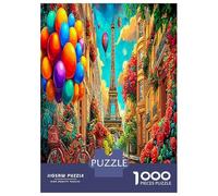 Tour Eiffel Puzzles Art Déco 1000 Pièces Paris Rue scène Jigsaw Puzzle Jeu De Décompression Idées Cadeaux Aux Adultes Et Enfants 70x50cm/1000pcs